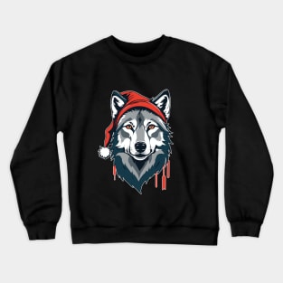 Christmas Wolf Shirt - Santa Wolf Is Coming Crewneck Sweatshirt